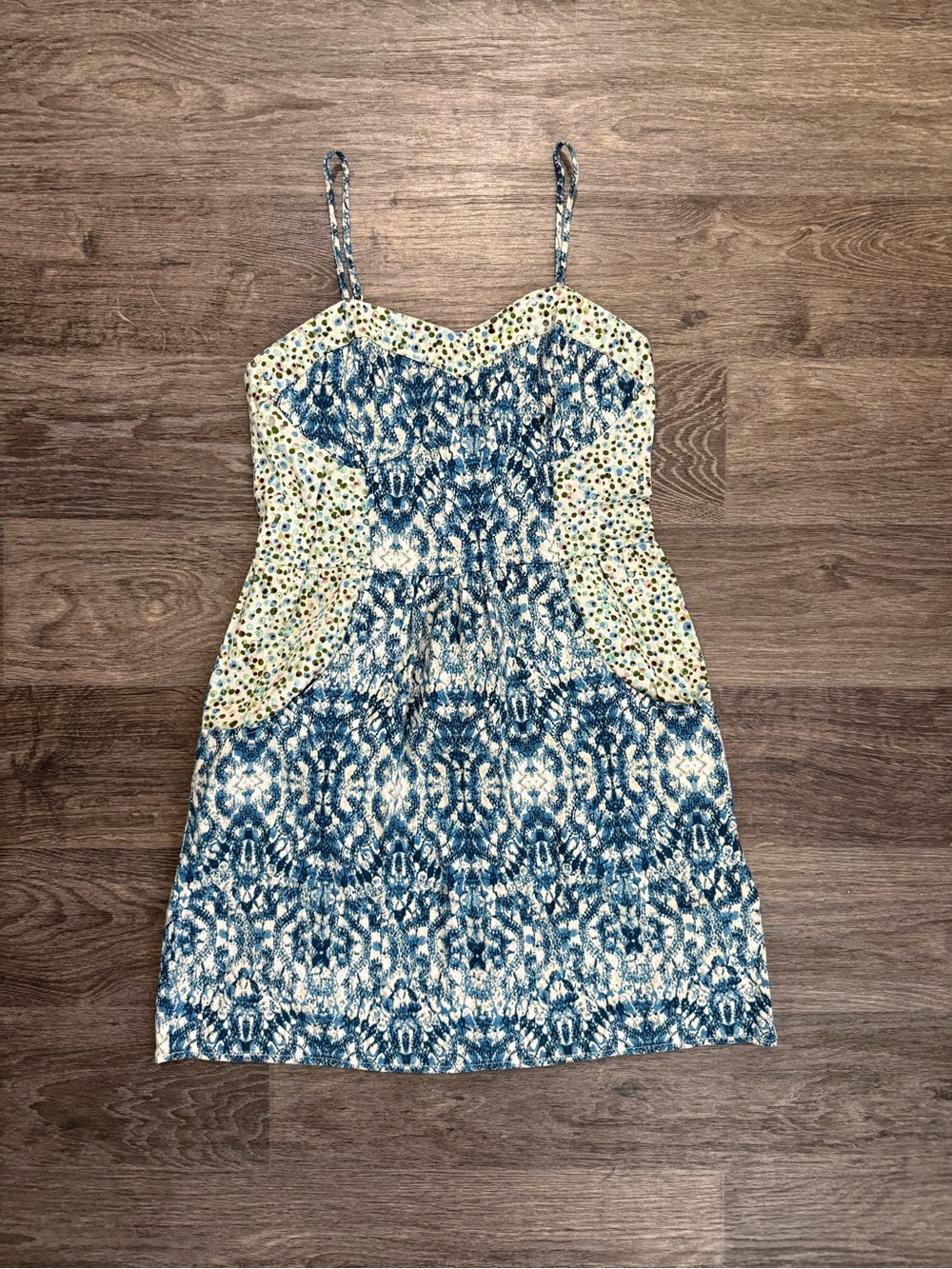 Blue Patterned Mossimo Supply Co. Spaghetti-Strap Summer Dress